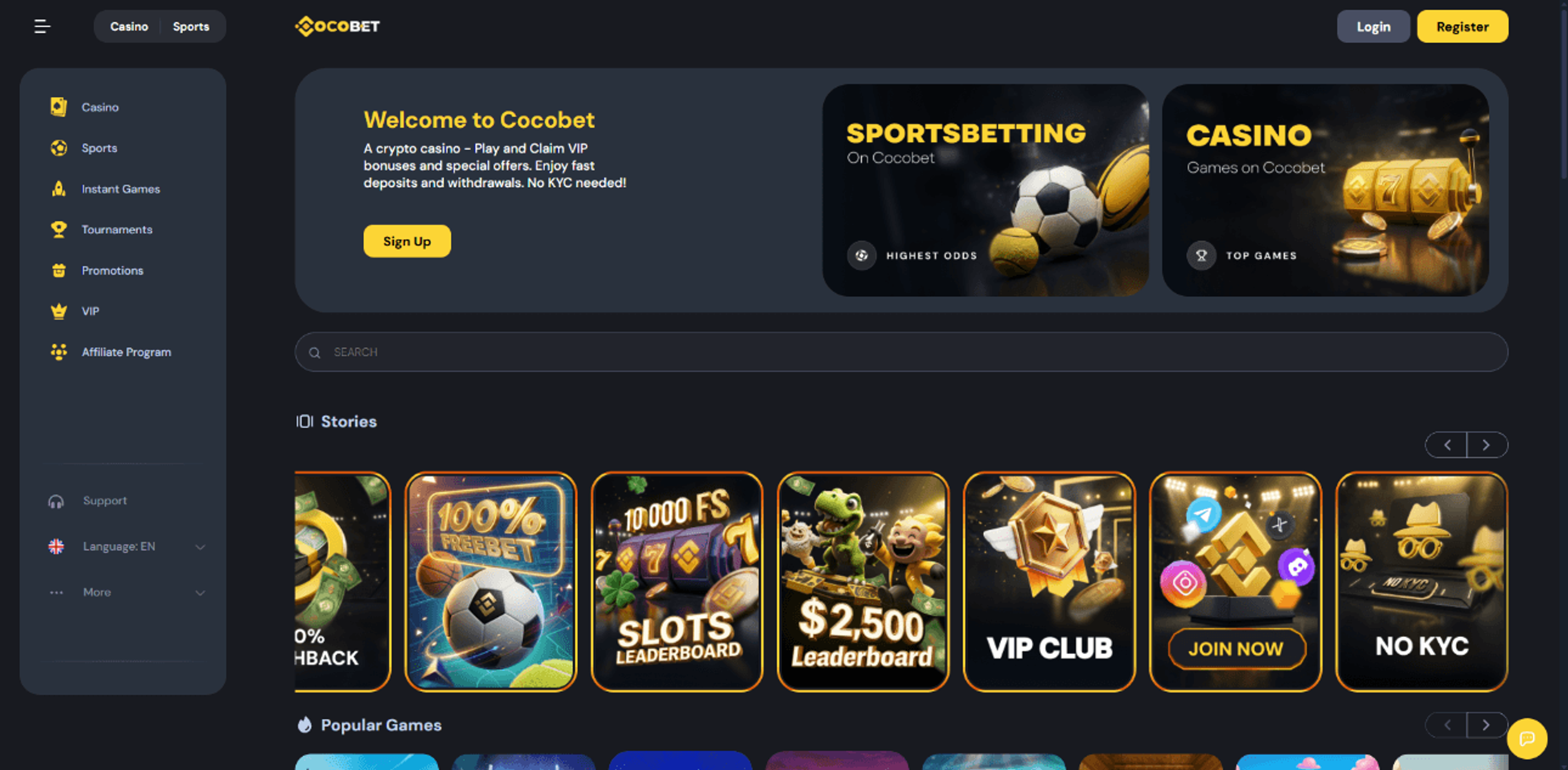 Cocobet desktop screenshot 1